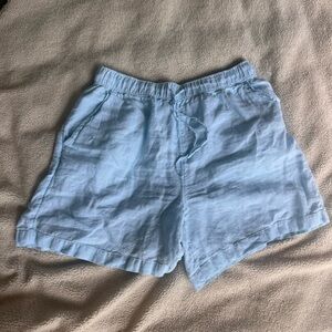 Tahari Sky Blue Linen Shorts